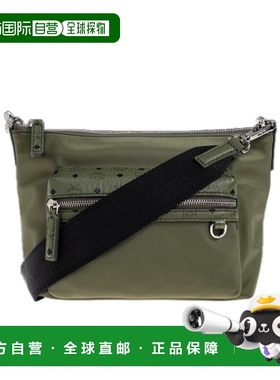 MCM 男士斜挎包 MMRFATA02K8 AW2025 绿色 拉链手提包单肩包