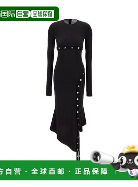 1h可退 潮奢 The Attico 女士 黑色聚酯混纺连衣裙 241WCM99100