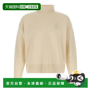 1h可退 潮奢 Ami Paris 女士 AMI DE COEUR 米白色高领毛衣 UKS82