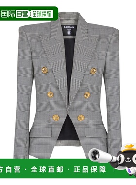 BALMAIN 女士西服 GF1SM340WD31EAB SS2026 灰色 双排扣西装外套