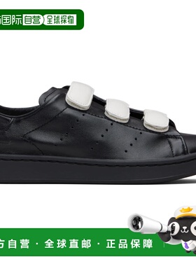 1h可退 潮奢 Y-3 男士 黑色 Stan Smith Hook-And-Loop 运动鞋 JR