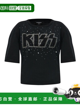 DSQUARED2 女士T恤 S72GD0611D20035900 CO 黑色 Pressato 短款透