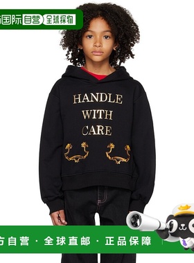 1h可退 潮奢 Moschino 莫斯奇诺 女童 黑色 Handle With Care 儿