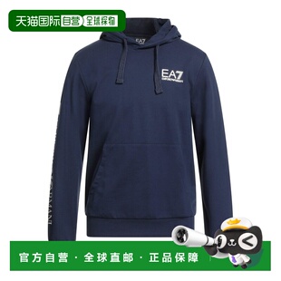 潮奢 Ea7 男士 连帽运动衫 blue蓝色 舒适时尚