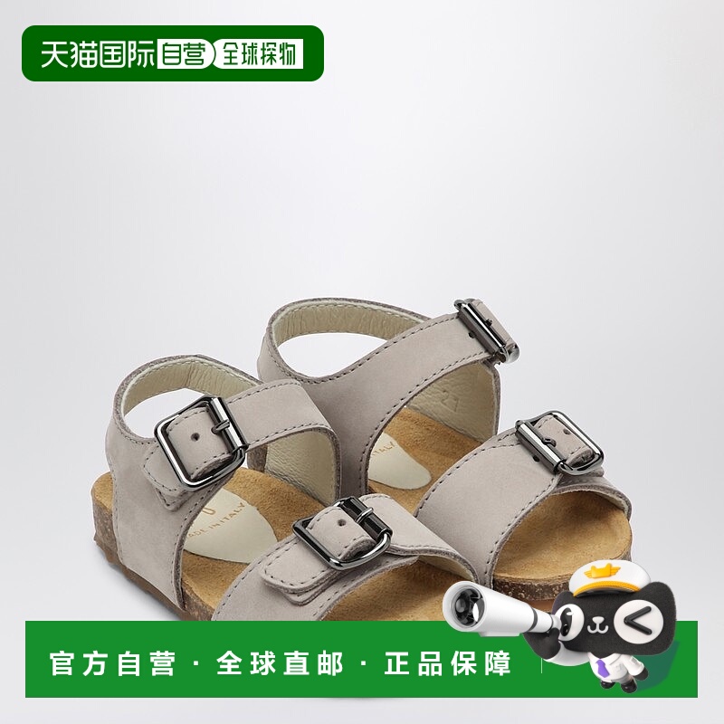 1h可退 潮奢 il gufo 男童 灰色牛巴革带状凉鞋童鞋童装 P25XG576