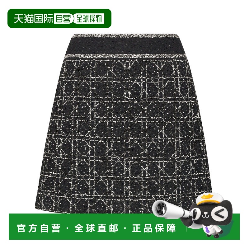 1h可退 DIOR 女士半身裙 424J03AM752X9101 AW2024 黑色 喇叭形迷