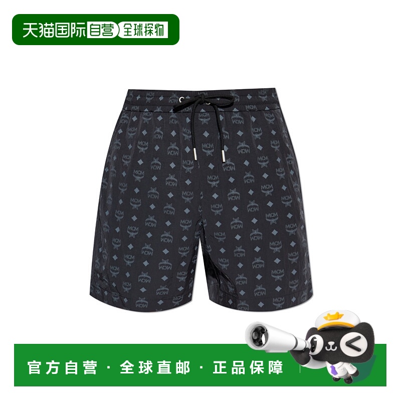 1h可退 MCM 男士泳装 MHPFAMM030BK CO 黑色 Swim shorts