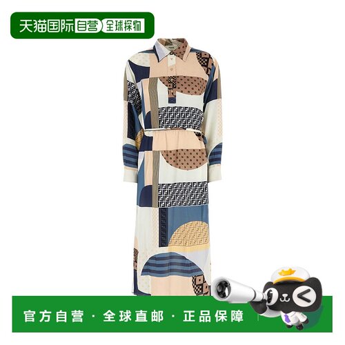 FENDI 女士连衣裙 FDD374AUQMF1SAT SS2025 花色 Printed silk dr