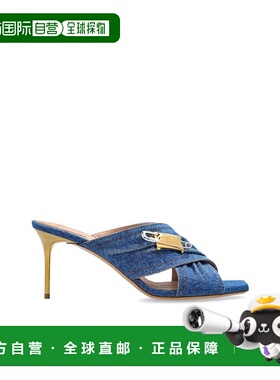 BALMAIN 女士凉鞋 EN1UR079TDMS6EF SS2025 蓝色 牛仔布安全别针