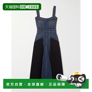 潮奢 拼接牛仔布羊毛中长连衣裙 Chloe 女士 CHC23SR 蔻依 1h可退