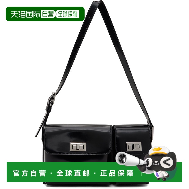 1h可退 潮奢 BY FAR 女士 黑色 Billy Semi Patent Leather 单肩