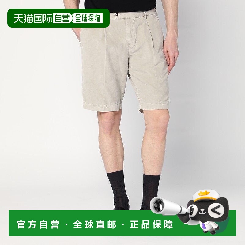 1h可退 潮奢 PT 男士 浅褐色棉质百慕大短裤 CBBTJKZA0CL1VT97
