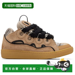 1h可退 潮奢 Lanvin 朗雯 女士 驼色 Curb Suede 运动鞋 FUSKDK12