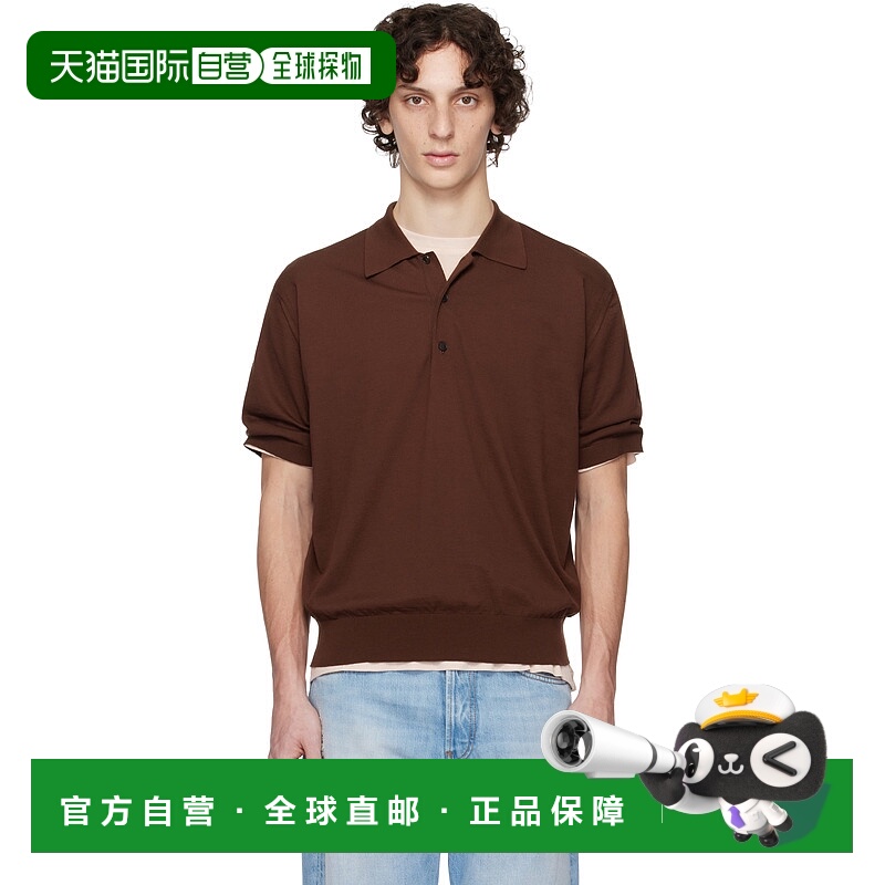 1h可退 潮奢 AURALEE 男士 棕色 Super High Gauge Cotton Knit P