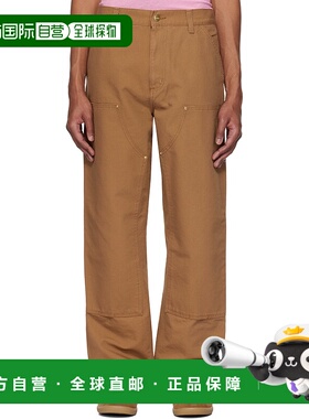 1h可退 潮奢 CARHARTT WIP 男士 棕色 Double Knee 长裤 I031501