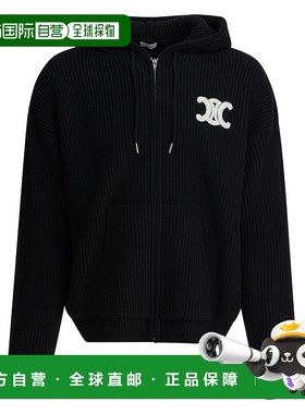 CELINE 男士卫衣 RY0JF0ZTQ38NO SS2026 黑色 长袖开衫帽衫