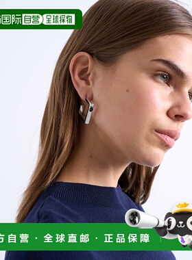 1h可退 潮奢 Topshop 女士 Perry 防水不锈钢方形黑色晶石镶嵌耳(