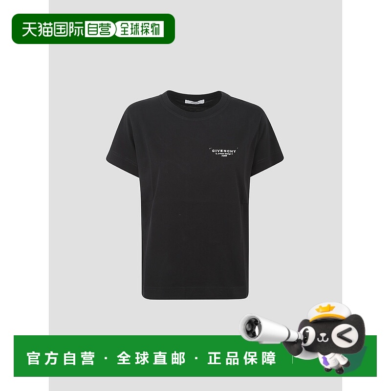 GIVENCHY 女士T恤 BW70FJP75N001 AW2025 黑色 BACK PRINT REGULA
