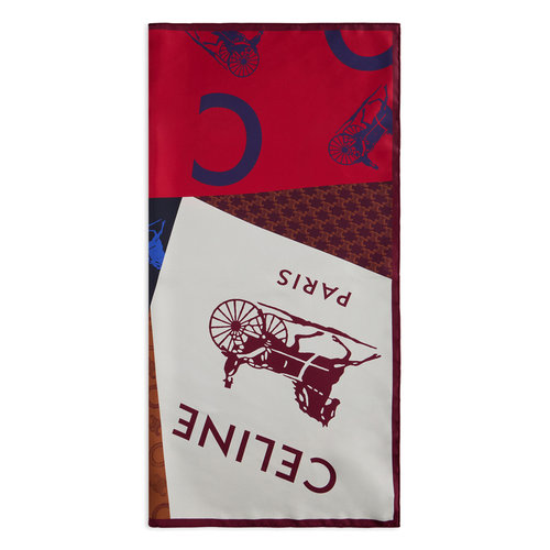 CELINE 女士围巾 2AW902R86GHO7 SS2026 花色 Silk twill scarf