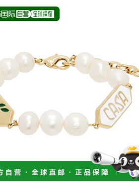 1h可退 潮奢 Casablanca 男士 金色 & 白色 Laurel Pearl 手链 AP