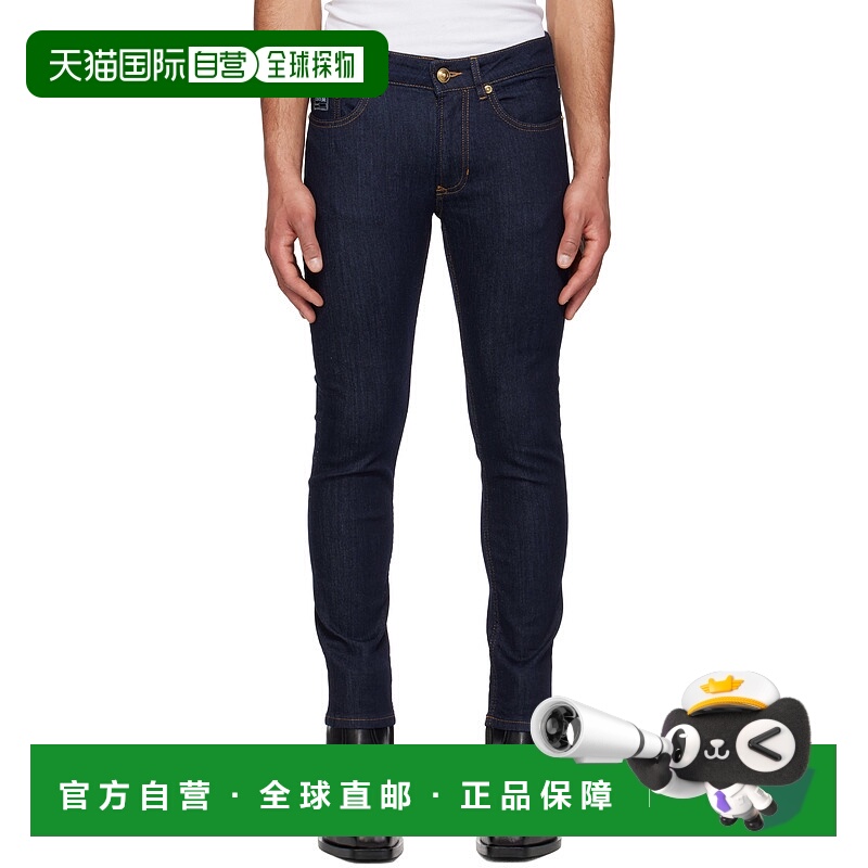 1h可退 潮奢 versace 范思哲 男士 蓝色 Skinny 牛仔裤 E78GAB5K0