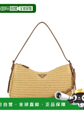 PRADA 女士手提包 1BC2472MG3F0018 AW2025 米白色 Raffia large