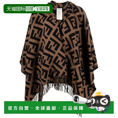 FENDI 女士西服 FXX711AEOSF0QE1 CO 黑色 Printed cashmere cape