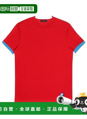 PRADA 男士T恤 SJN2001PZ2ROTRE AW2021 红色徽标圆领T恤 男装