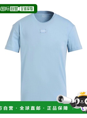 潮奢 Ea7 男士 基础款T恤 blue蓝色 舒适时尚