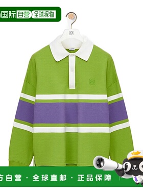 LOEWE 男士T恤 H526Y23X764106 AW2025 绿色 棉质长袖 polo 衫