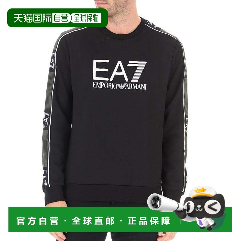 Armani阿玛尼男士圆领卫衣黑色棉质长袖套头6HPM03J3MZ运动套头衫