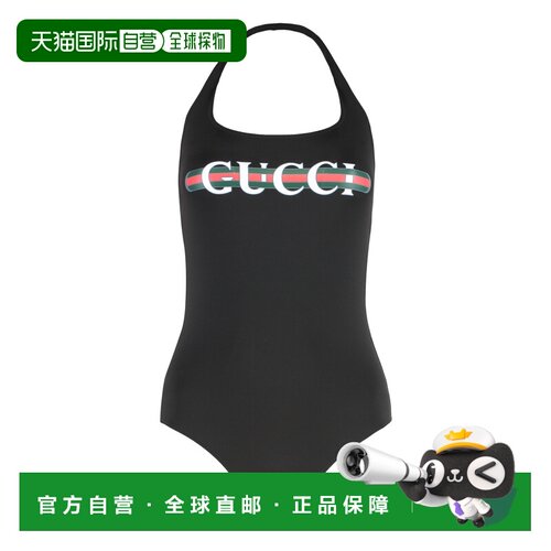 1h可退 GUCCI 女士泳装 820749XHAKC1152 AW2025 黑色 LOGO ONE P