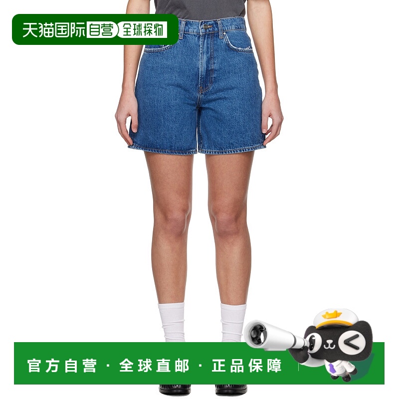 1h可退 潮奢 ANINE BING 女士 腰带环牛仔短裤 A051新款