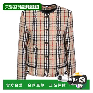 BURBERRY 女士夹克 8065309 SS2023 浅棕色 Collarless bouclÃ© j