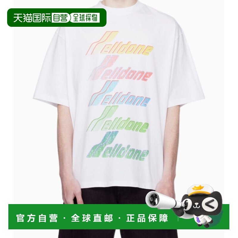 1h可退 潮奢 We11Done 男士 白色 Multi Rainbow Logo T 恤 WDTT2