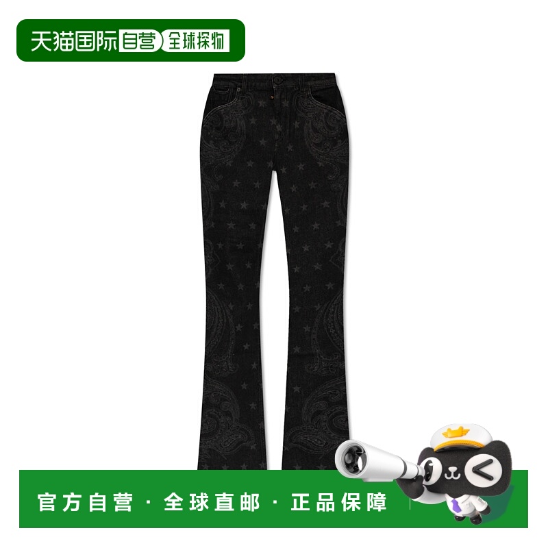 1h可退 BALMAIN 女士牛仔裤 CF1MJ125DE160PC SS2024 黑色 星星和