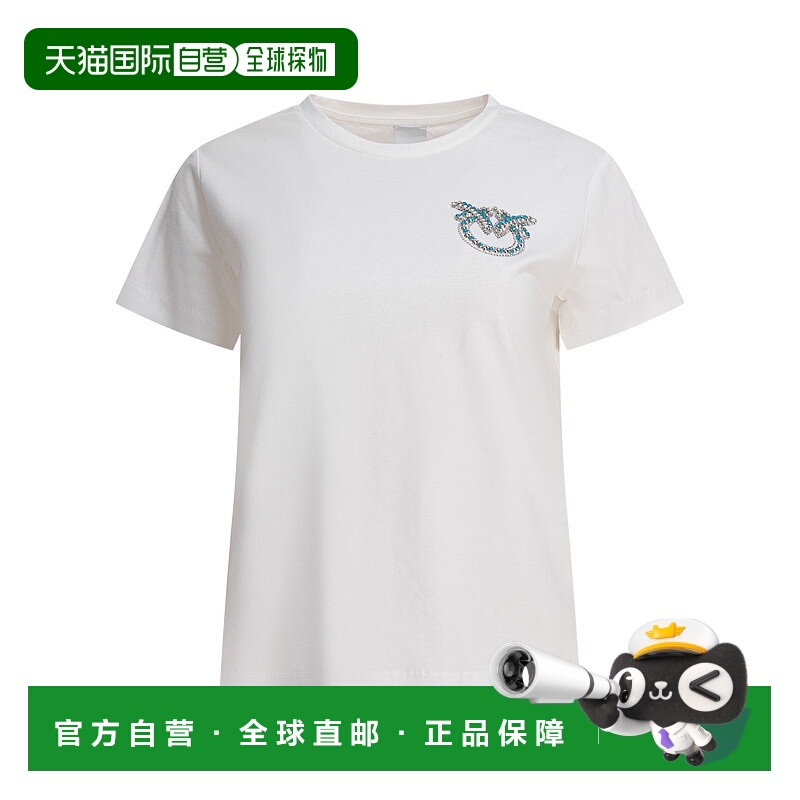 1h可退 PINKO 女士T恤 103320A2G7Z05 SS2025 米白色 T-shirts