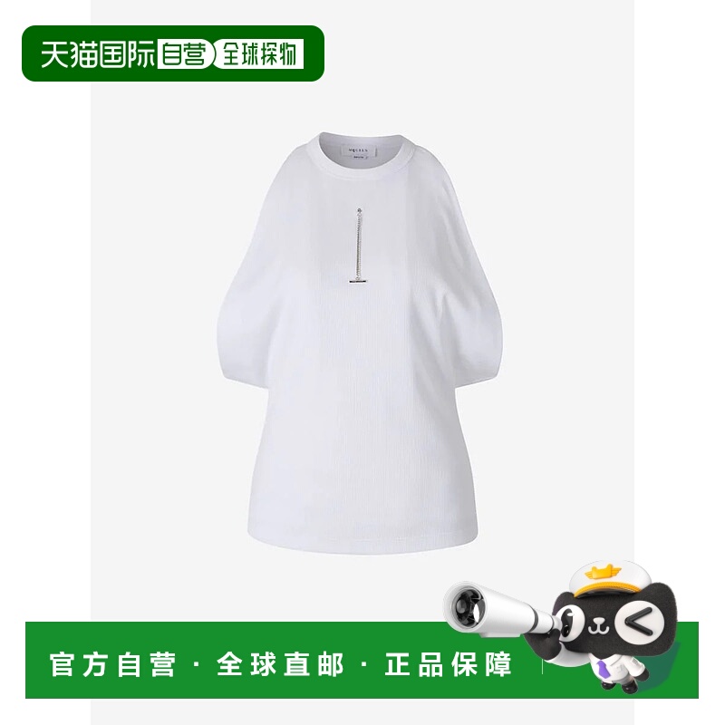 1h可退 ALEXANDER MCQUEEN 女士T恤 804191QLADW9000OPTICALWHITE