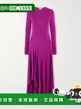 1h可退 潮奢 ULLA JOHNSON 女士 Leyna 不对称垂褶针织中长连衣裙