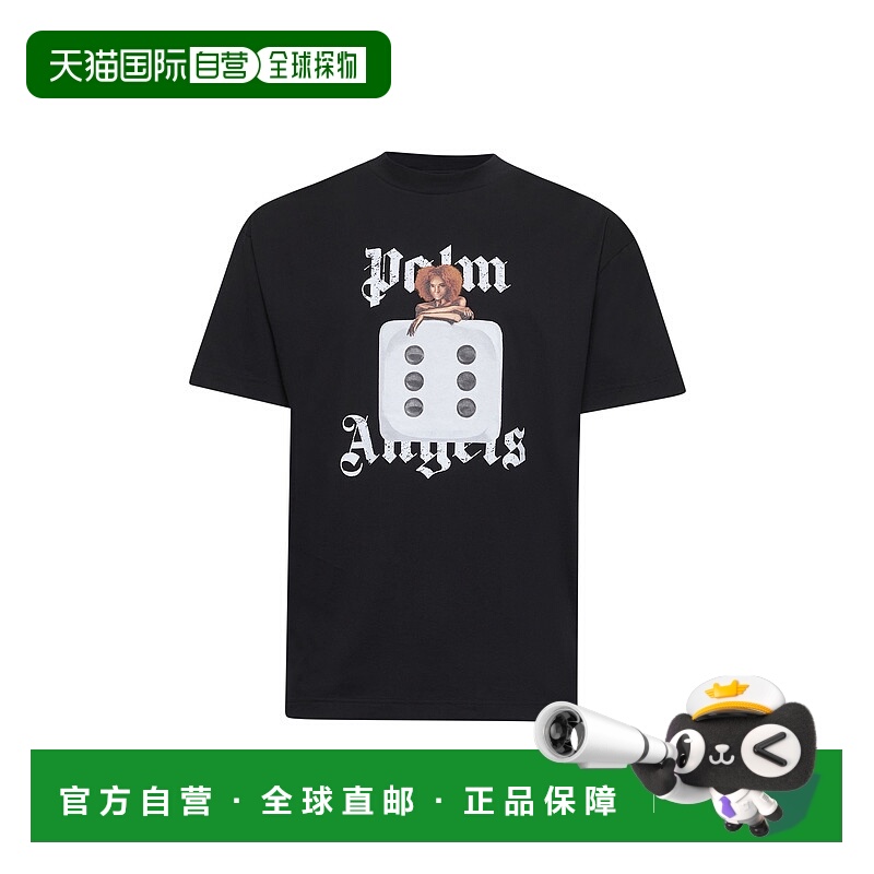 1h可退 潮奢 Palm Angels 棕榈天使 男士 黑色 Pin Up T 恤 PMAA0