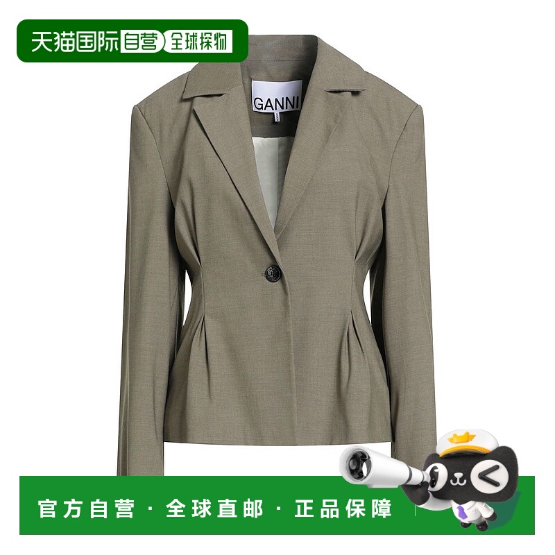 1h可退 潮奢 GANNI 甘尼 女士 西装外套 green绿色 舒适时尚
