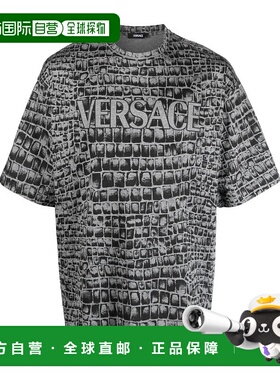 VERSACE 男士T恤 10125921A090302ED10 范思哲男装黑色AW2023