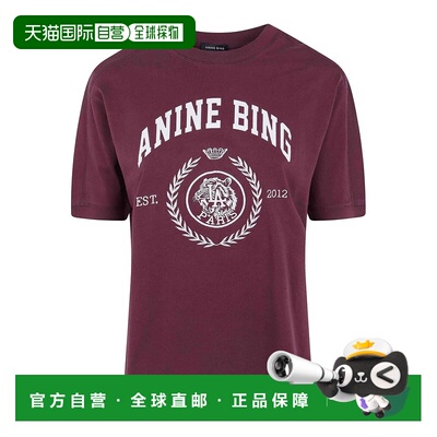 Anine Bing 女士T恤 A0812695BGN28BURGUNDY AW2026