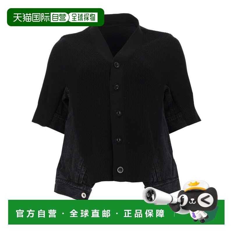 SACAI 女士外套 2608471001 CO 黑色 牛仔针织开衫