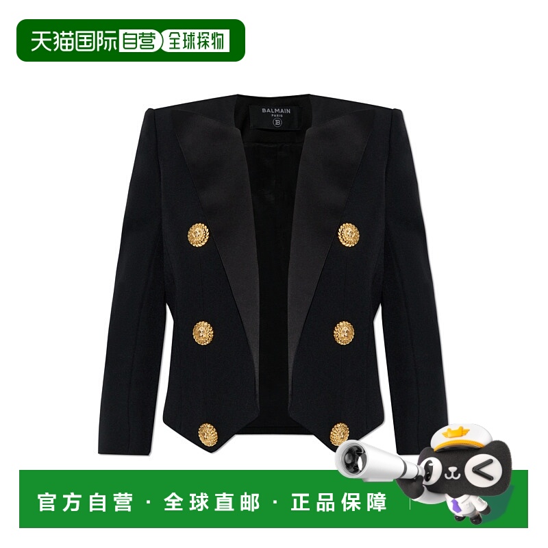 1h可退 BALMAIN 女士西服 EF1SC225ME540PA SS2025 黑色 Blazer w