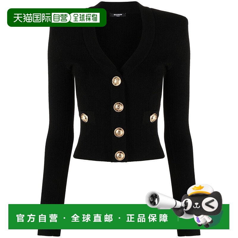 1h可退 BALMAIN 女士针织毛衣 DF1KL007KB070PA SS2025 黑色