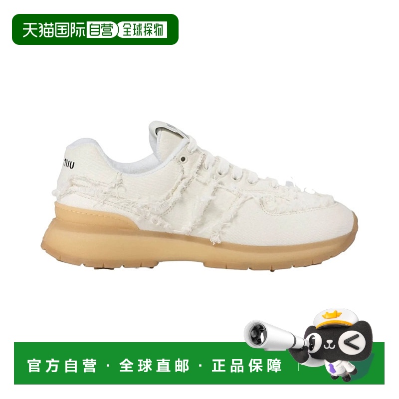 miu miu/缪缪 Logo棉麻低帮运动鞋（意码）運動鞋5E279EF015CSLF0