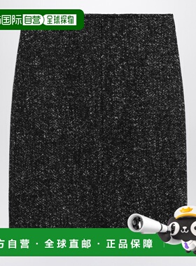 1h可退 潮奢 The Row 女士 黑色羊毛毛圈半身裙 10492W421包臀裙