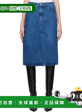 1h可退 潮奢 Ami Paris 女士 蓝色 Pencil 牛仔半身裙 FSK235DE00