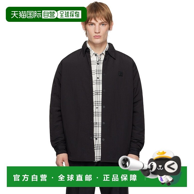 1h可退 潮奢 HUGO 雨果 男士 黑色 Padded Stacked-Logo Badge 夹